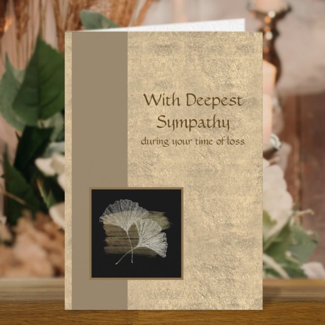 Elegant Golden Ginkgo Deepest Business Sympathy Card (Elegant Golden Ginkgo Deepest Business Sympathy Card)