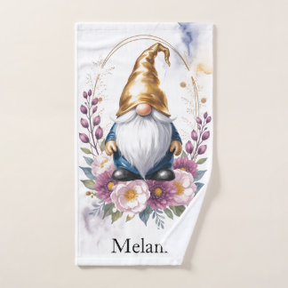 Elegant Golden Gnome in Floral Bouquet