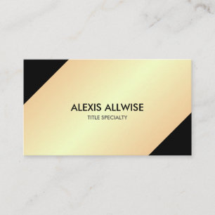 Elegant Golden Gradient and Black Business Card