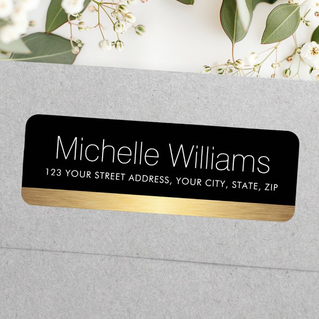 Elegant golden gradient border return address (Elegant golden gradient border return address label)