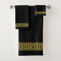 Elegant Golden Greek Pattern on Black