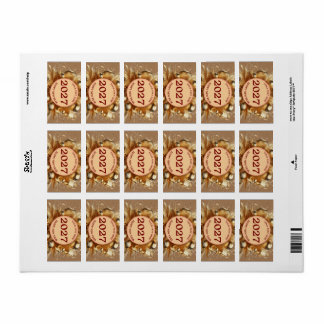 Elegant Golden Happy New Year Template Label