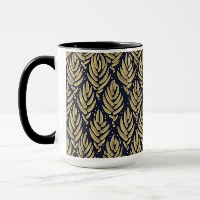 Elegant Golden Leaf Combo Mug (Left)