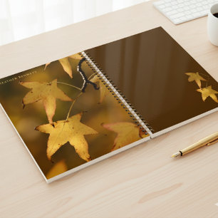 Elegant Golden Leaf Named Christmas Gift  Planner
