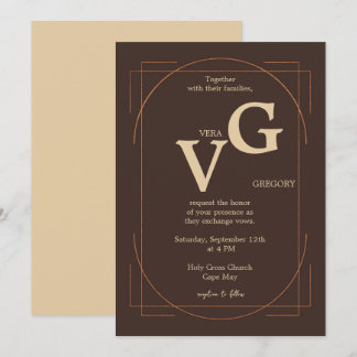 Elegant Golden Lines Modern Luxurious  Wedding Invitation