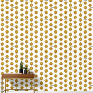 Elegant Golden Lotus Bloom Pattern Peel and Stick  Wallpaper
