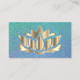 Elegant golden     lotus flower yoga business card