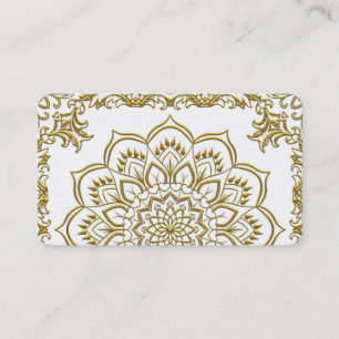 Elegant golden lotus flower yoga business card