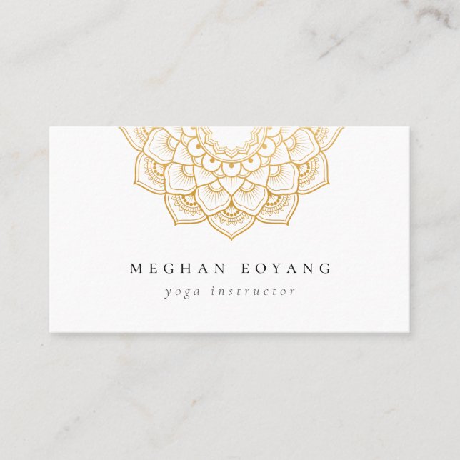 Elegant Golden Mandala Logo Business Card (Front)