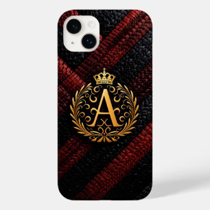 Elegant Golden Monogram Letter A with Regal Crown Case-Mate iPhone 14 Plus Case