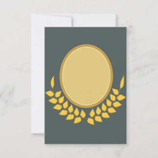 Elegant Golden Oval Frame Blank Invitation Card