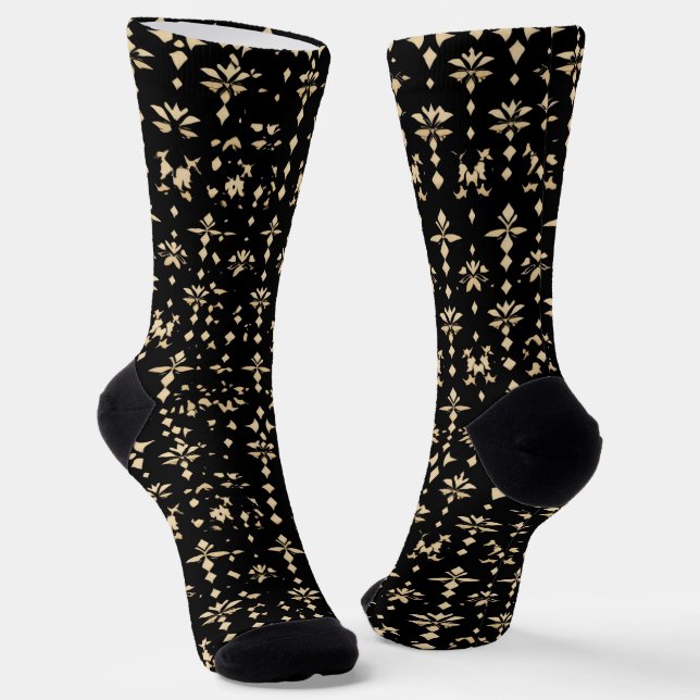 Elegant Golden Pattern Socks (Angled)