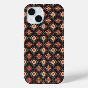 Elegant Golden Persian Pattern iPhone 15 Case