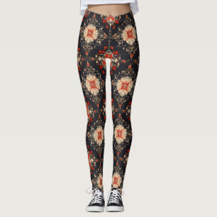Elegant Golden Persian Pattern Leggings