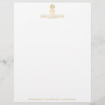 Elegant Golden Pineapple Logo Letterhead<br><div class="desc">A timeless and elegant logo of a pineapple displayed in faux metallic gold is styled with your name or business name customizable letterhead template. The pineapple design is perfect for hospitality, real estate agents, interior designers, home stylists and more. This design is part of a series of coordinating office materials....</div>