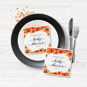 Elegant Golden Poppy Baby Shower Napkin