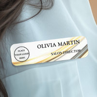 Elegant Golden Road Magnetic Name Badge