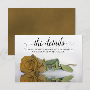 Elegant Golden Rose Chic Wedding Details Website Enclosure Card