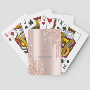 Elegant golden rose glitter, royal playing cards