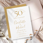 Elegant Golden Signature 50th Wedding Anniversary Invitation<br><div class="desc">Featuring golden script signature names. Personalize with your special fifty years golden anniversary information in chic gold lettering. Designed by Thisisnotme©</div>