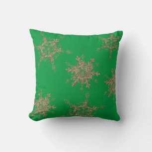 Elegant Golden Snow Flakes  Throw Pillow