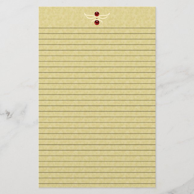 Elegant Golden Stationery with optional lines (Front)