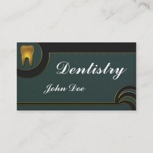 Elegant golden teeth dentist dental business card