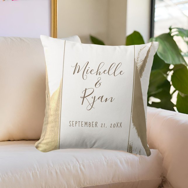 Elegant Golden Tulip Floral Wedding Keepsake Throw Pillow (Creator Uploaded)
