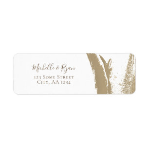 Elegant Golden Tulip Flower Wedding Address Label
