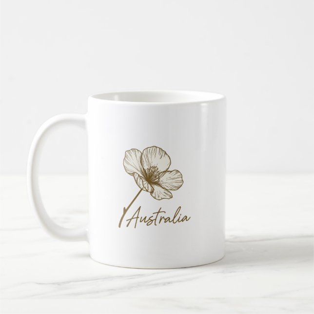 Elegant Golden Wattle Floral Australia Day 2026 Coffee Mug (Left)