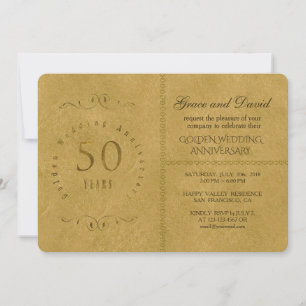 Elegant Golden Wedding Anniversary Invitation