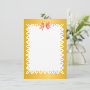 Elegant Golden Yellow Scalloped Lace I Thank You Card