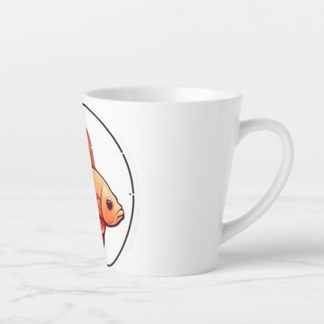 Elegant Goldfish Illustration Ceramic  Latte Mug (Right)