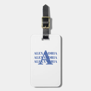 Elegant Golf Club Monogram Name Blue Luggage Tag