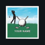 Elegant Golf Custom Name Design Napkin<br><div class="desc">Minimalist Custom Elegant Golf Monogram Design by Edward Eksi. Easy modification of INITIALS and TEXTS for your needs.</div>