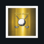Elegant Golf Custom Name Design Napkin<br><div class="desc">Minimalist Custom Elegant Golf Monogram Design by Edward Eksi. Easy modification of INITIALS and TEXTS for your needs.</div>