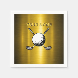 Elegant Golf Custom Name Design Napkin