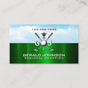 Elegant Golf Monogram Design Business Card