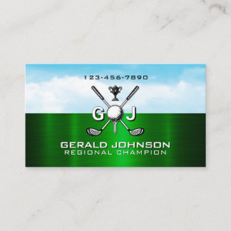 Elegant Golf Monogram Design Business Card