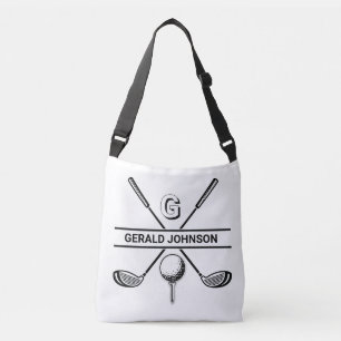 Elegant Golf Monogram Design Crossbody Bag