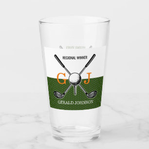 Elegant Golf Monogram Design Glass