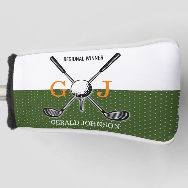 Elegant Golf Monogram Design Golf Head Cover (Front)