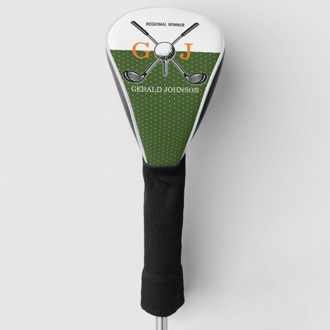 Elegant Golf Monogram Design Golf Head Cover (Front)