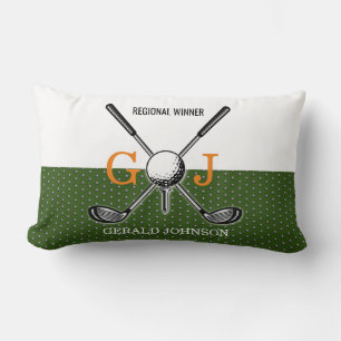 Elegant Golf Monogram Design Lumbar Pillow