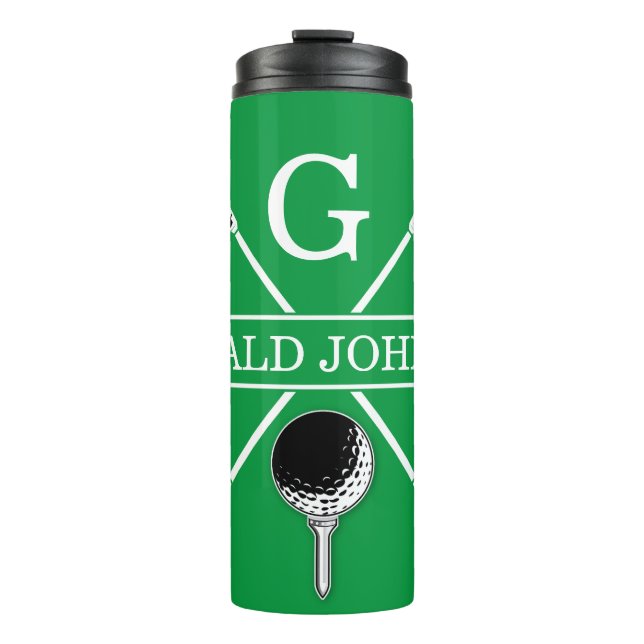 Elegant Golf Monogram Design Thermal Tumbler (Front)