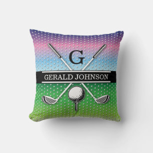Elegant Golf Monogram Design Throw Pillow