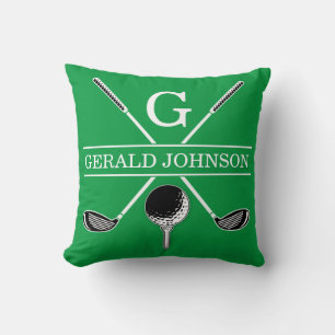 Elegant Golf Monogram Design Throw Pillow