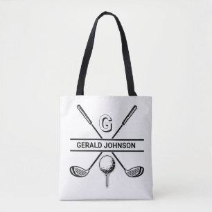 Elegant Golf Monogram Design Tote Bag