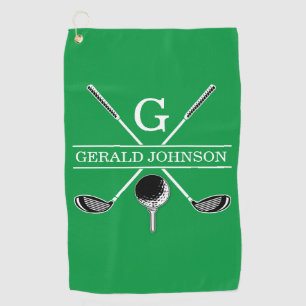 Elegant Golf Monogram Design Towel