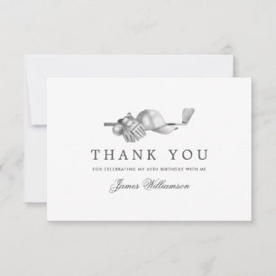 Elegant Golf Theme 60th Birthday Thank You Card